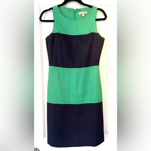 Banana Republic shift Kelly green and navy Dress